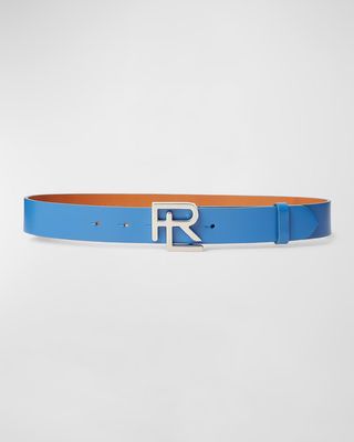 Stacked RL Leather Belt, 32 Mm