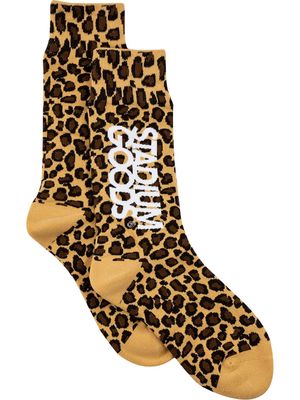 STADIUM GOODS® logo "Leopard Exotic" crew socks - Yellow