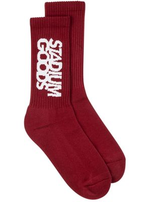 STADIUM GOODS® ribbed logo "Dark Rose" socks - Red