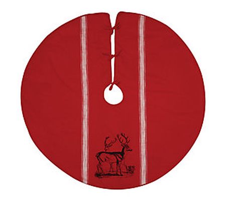 Stag Feed Sack Tree Skirt by C&F Home