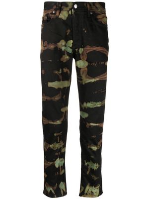 Stain Shade abstract-print straight-leg jeans - Black