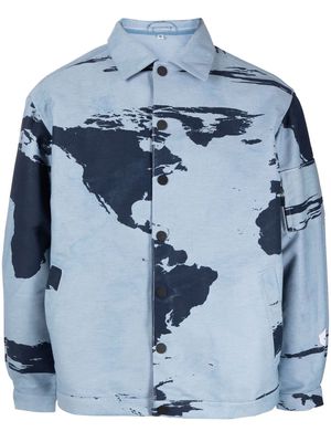 Stain Shade abstract-print two-pocket jacket - Blue