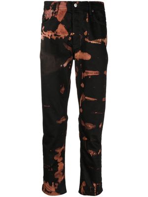 Stain Shade bleached-effect straight-leg jeans - Black