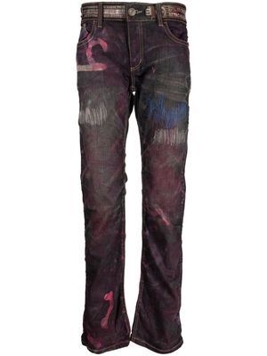 Stain Shade distressed straight-leg jeans - Blue