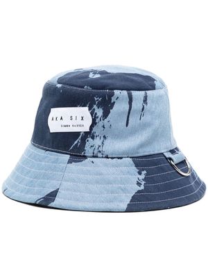 Stain Shade logo-patch bucket hat - Blue