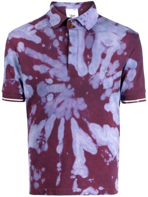 Stain Shade tie-die print cotton polo shirt - HAND DYED MULTI