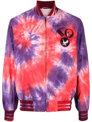 Stain Shade tie-dye bomber jacket - Red