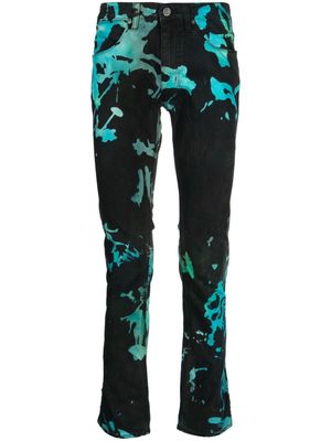 Stain Shade tie-dye mid-rise jeans - HAND DYED MULTI
