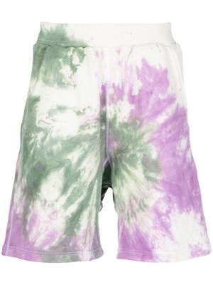 Stain Shade tie-dye track shorts - Green