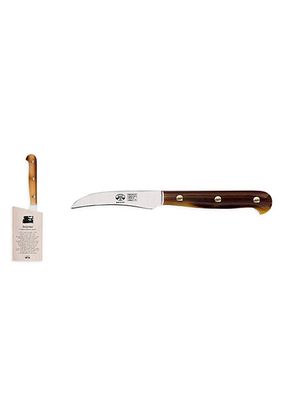 Stainless Steel & Cornotech Curved Paring Knife & Wooden Block Set
