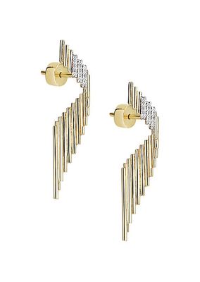 Stalactite 14K Yellow Gold & 0.1 TCW Diamond Mini Spiral Earrings