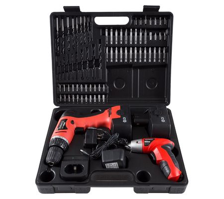 Stalwart 74 Pc 12V Cordless Drill & 3.6V Screwd river Set