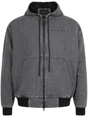 Stampd denim hooded zip-up jacket - Grey