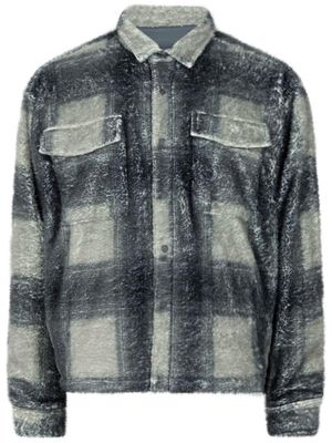 Stampd plaid-check cropped shirt - Grey