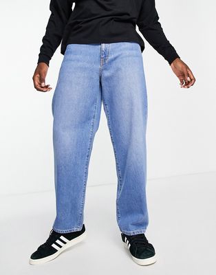 Stan Ray 5-pocket wide mid wash jeans in blue