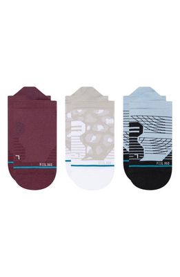 Stance Assorted 3-Pack Tab No-Show Socks in Burgundy Multi