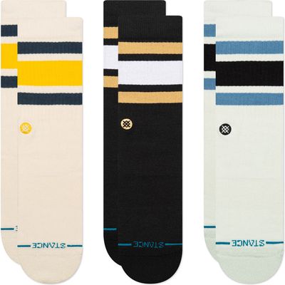 Stance Boyd Assorted 3-Pack Quarter Socks in Cream 