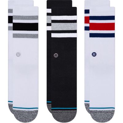 Stance Boyd Assorted 3-Pack Quarter Socks in White Multi 