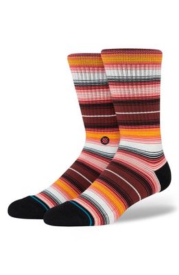Stance Canyonland Stripe Cotton Blend Crew Socks in Orange Multi