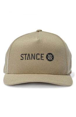 Stance Embroidered Icon Logo Snapback Baseball Cap in Taupe