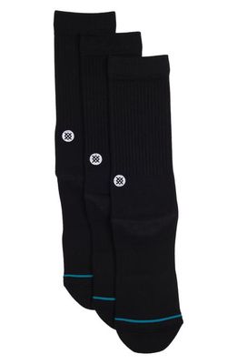 Stance Icon 3-Pack Crew Socks in Black