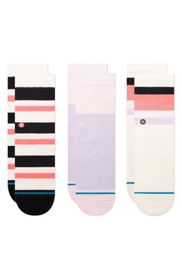 Stance Kids' Assorted 3-Pack Bounce Back Crew Socks in Lilac Ice