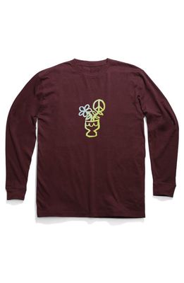 Stance Scribbles Long Sleeve Cotton Graphic T-Shirt in Wine