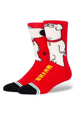 Stance The Dog Cotton Blend Crew Socks in Red