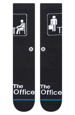 Stance The Office Intro Combed Cotton Blend Crew Socks in Black