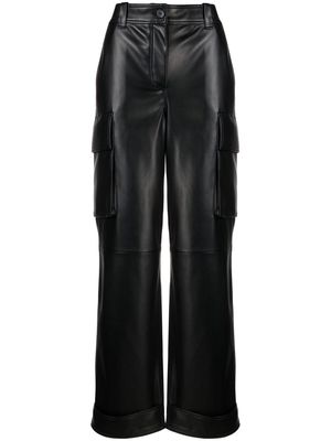 STAND STUDIO Asha faux-leather straight leg trousers - Black