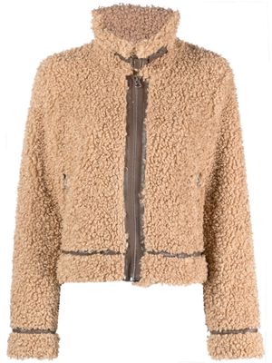 STAND STUDIO Audery faux-shearling jacket - Brown