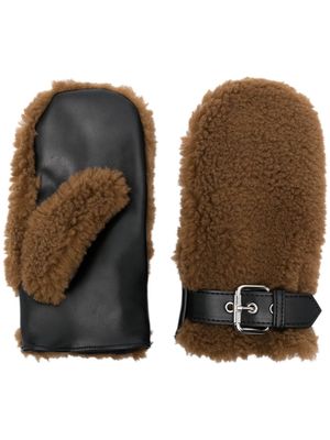 STAND STUDIO bucked faux-shearling gloves - Brown