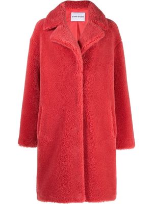 STAND STUDIO Camille faux-shearling oversized coat - Pink