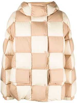 STAND STUDIO Darla checkerboard padded jacket - Brown