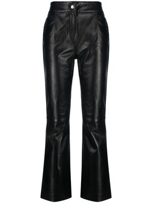 STAND STUDIO faux-leather straight leg trousers - Black