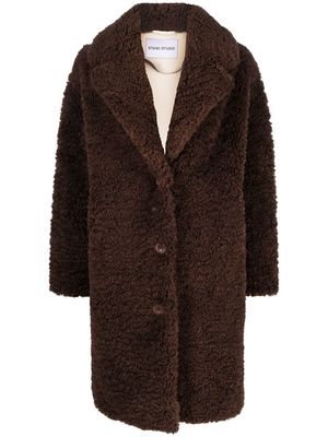 STAND STUDIO faux-shearling button-front coat - Brown