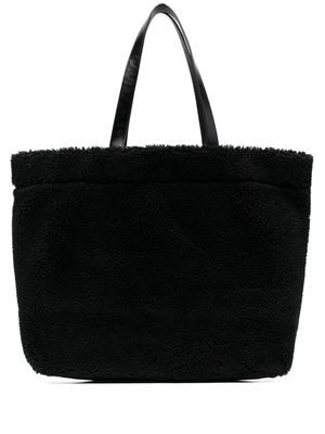 STAND STUDIO faux-shearling design tote bag - Black