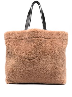 STAND STUDIO faux-shearling design tote bag - Brown