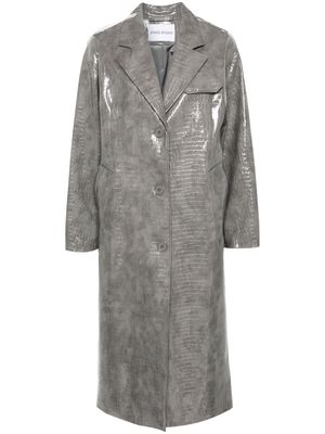 STAND STUDIO Haylo croc-embossed coat - Grey