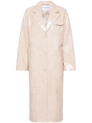 STAND STUDIO Haylo faux-leather coat - Neutrals