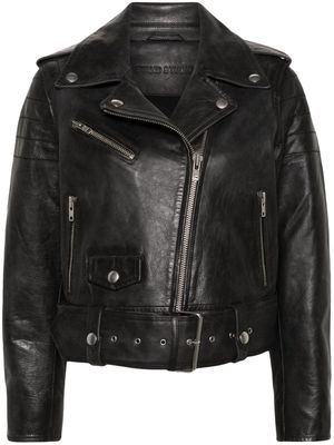 STAND STUDIO Icon MC leather biker jacket - Black