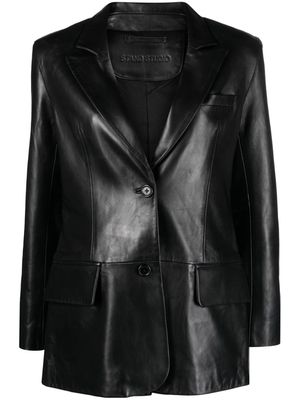 STAND STUDIO Iggy leather single-breasted blazer - Black