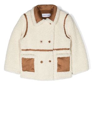 STAND STUDIO Kids Faux-shearling double-breasted jacket - Neutrals