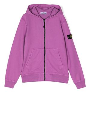 Stand Studio Kids logo-patch zip-up hoodie - Purple