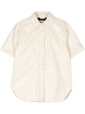 STAND STUDIO leather short-sleeved shirt - Neutrals