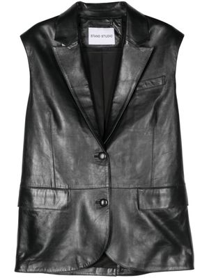 STAND STUDIO Libbie leather blazer vest - Black