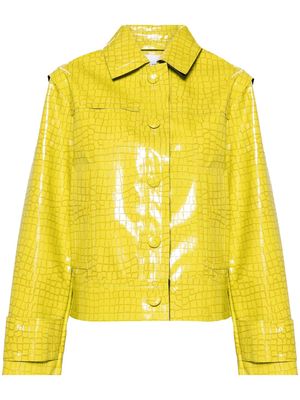 STAND STUDIO Libertee crocodile-embossed jacket - Yellow