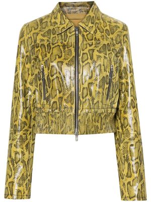 STAND STUDIO Millicent cropped leather jacket - Green