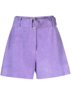 STAND STUDIO neon violet suede shorts - Purple