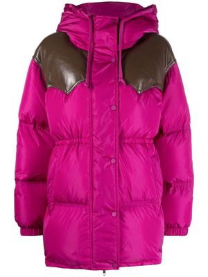 STAND STUDIO panelled quilted padded coat - Purple